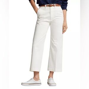 Polo by Ralph Lauren White Wide Crop Straight Jeans